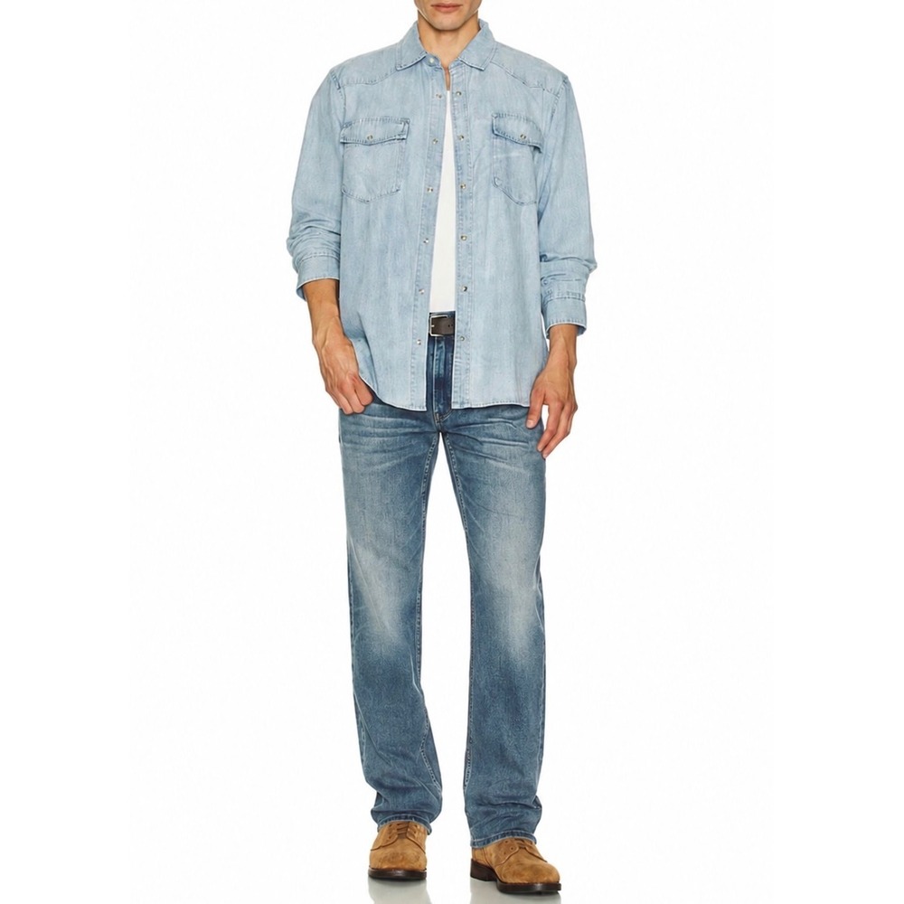 PAIGE Doheny Relaxed Straight Leg Jeans Blue Cartwright Wash 31 NEW